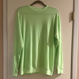 ALO Yoga Crewneck Sweater in Light Lime